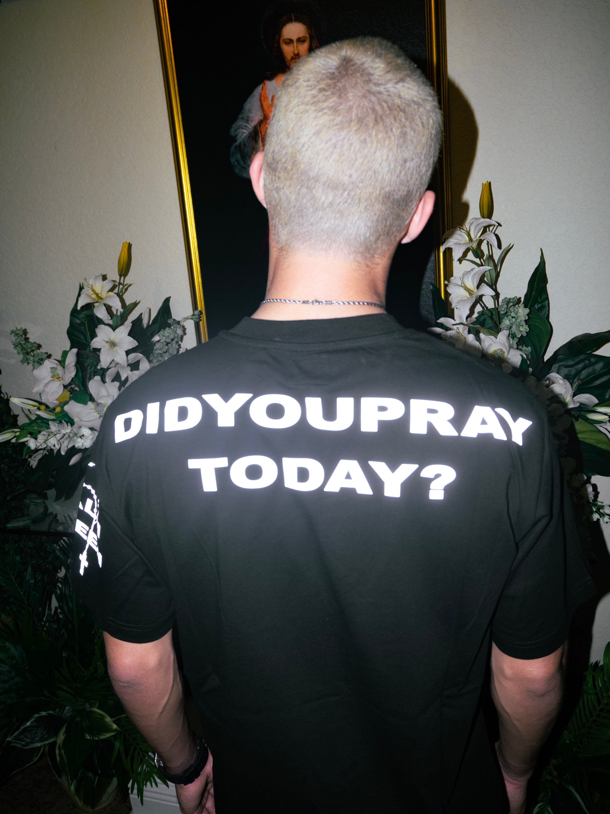 Virgin Mary Fractals Reflective Tee