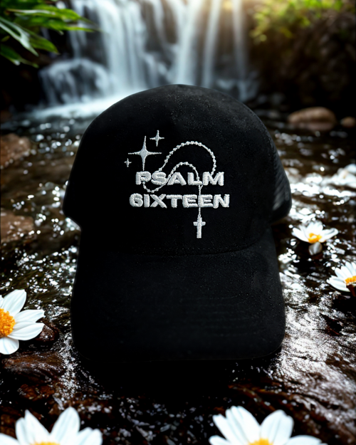 Black Suede Logo Trucker Hat