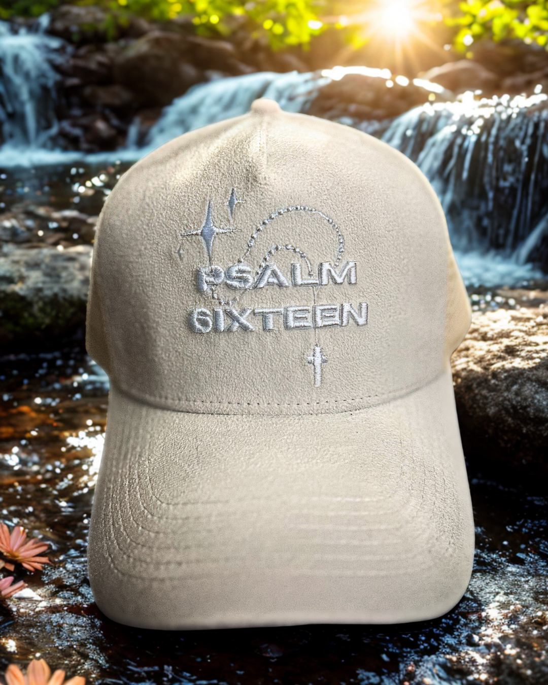 Cream Suede Logo Trucker Hat