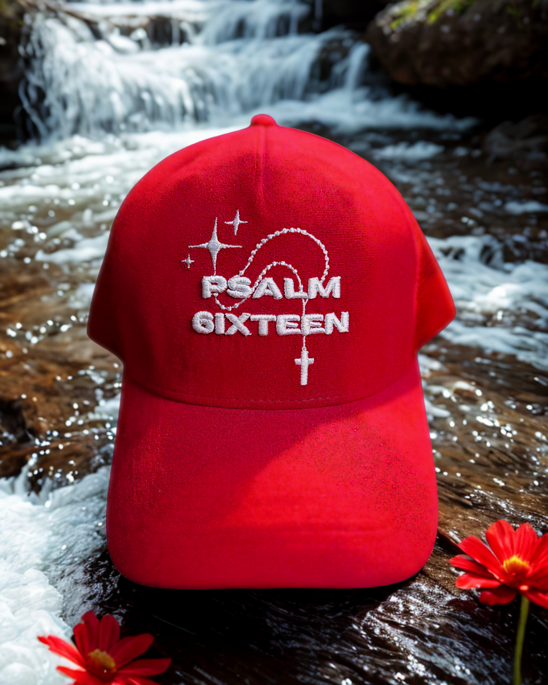 Red Suede Logo Trucker Hat
